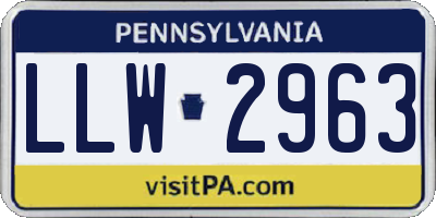 PA license plate LLW2963
