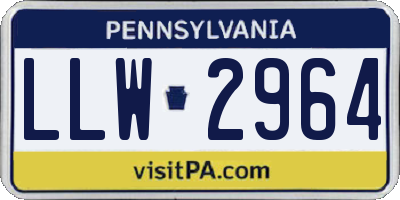 PA license plate LLW2964