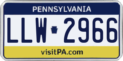PA license plate LLW2966