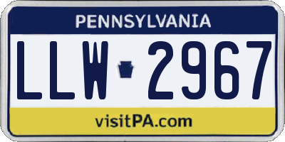 PA license plate LLW2967