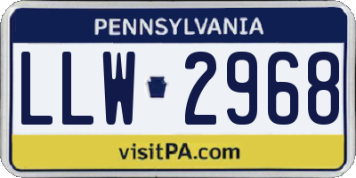 PA license plate LLW2968