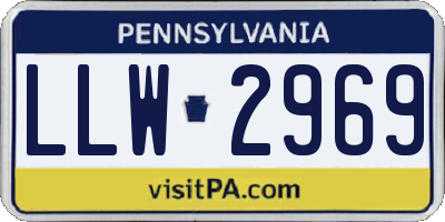 PA license plate LLW2969
