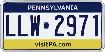 PA license plate LLW2971
