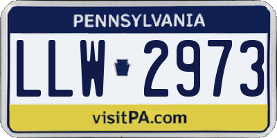 PA license plate LLW2973