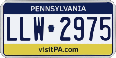 PA license plate LLW2975