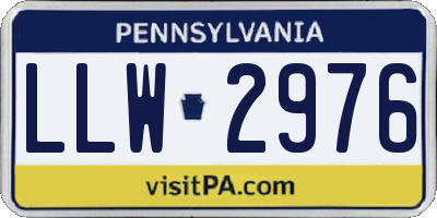PA license plate LLW2976