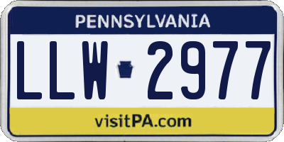 PA license plate LLW2977