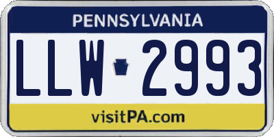 PA license plate LLW2993