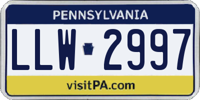 PA license plate LLW2997
