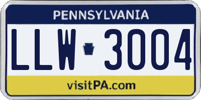 PA license plate LLW3004