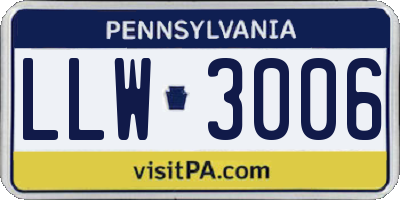 PA license plate LLW3006