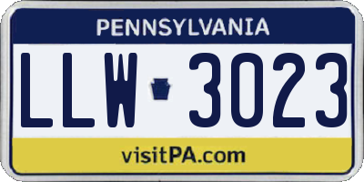 PA license plate LLW3023