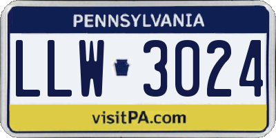 PA license plate LLW3024