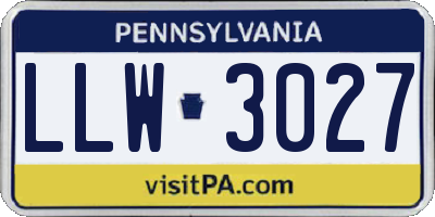 PA license plate LLW3027