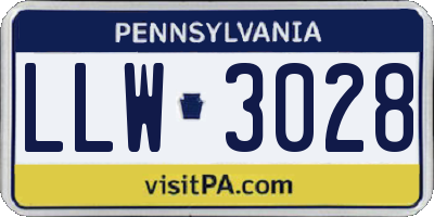 PA license plate LLW3028