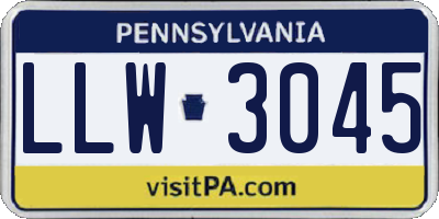 PA license plate LLW3045