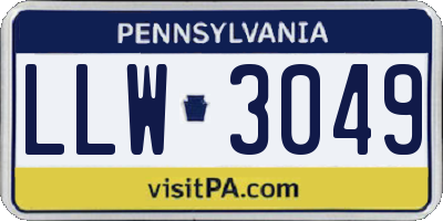 PA license plate LLW3049