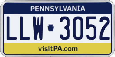 PA license plate LLW3052