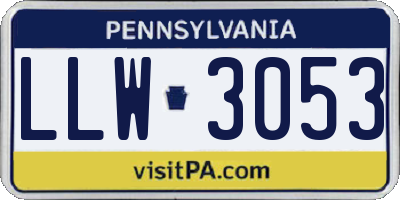 PA license plate LLW3053