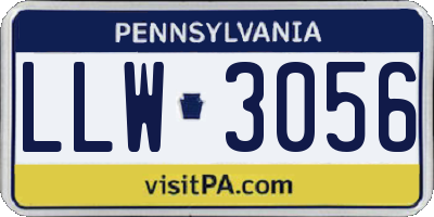 PA license plate LLW3056