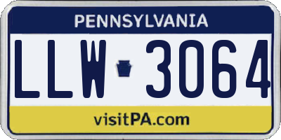 PA license plate LLW3064
