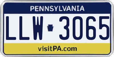 PA license plate LLW3065