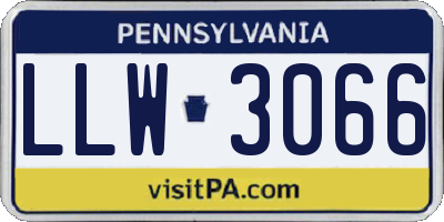 PA license plate LLW3066