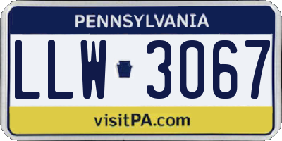 PA license plate LLW3067