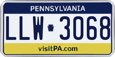PA license plate LLW3068