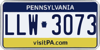 PA license plate LLW3073