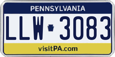 PA license plate LLW3083