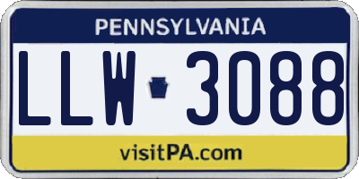 PA license plate LLW3088