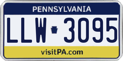 PA license plate LLW3095