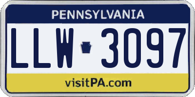 PA license plate LLW3097