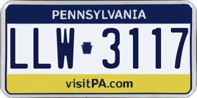 PA license plate LLW3117