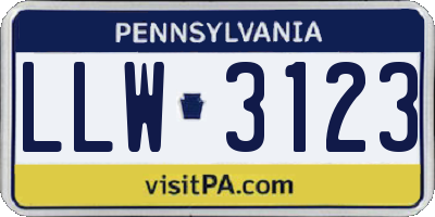 PA license plate LLW3123