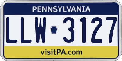 PA license plate LLW3127