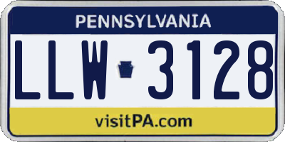 PA license plate LLW3128