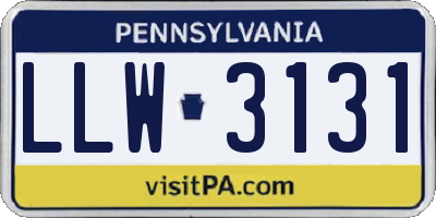 PA license plate LLW3131