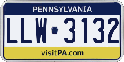 PA license plate LLW3132