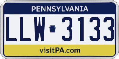 PA license plate LLW3133