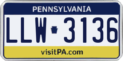 PA license plate LLW3136