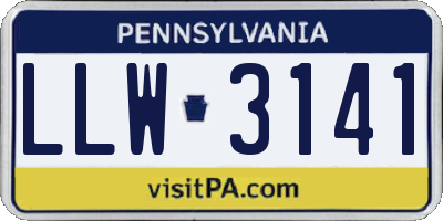 PA license plate LLW3141