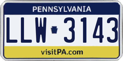 PA license plate LLW3143