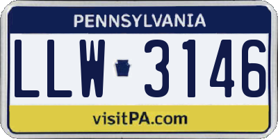 PA license plate LLW3146