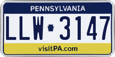 PA license plate LLW3147