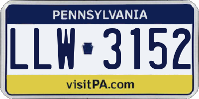 PA license plate LLW3152