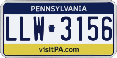 PA license plate LLW3156