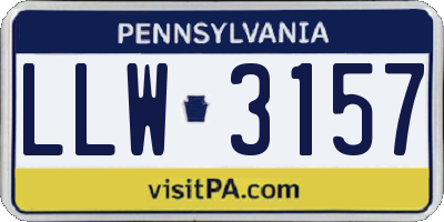 PA license plate LLW3157