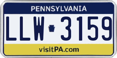 PA license plate LLW3159